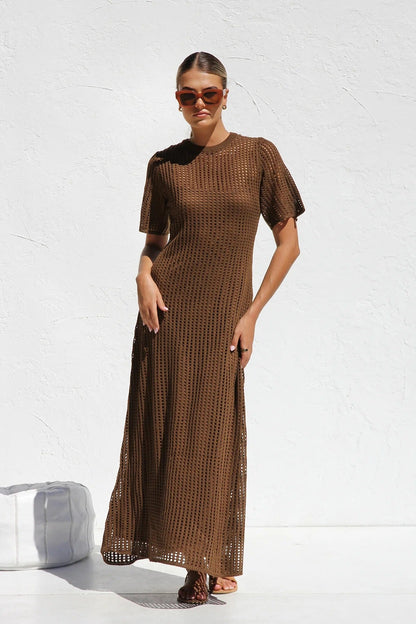 Airlie Crochet Maxi Dress - Natural 🖤