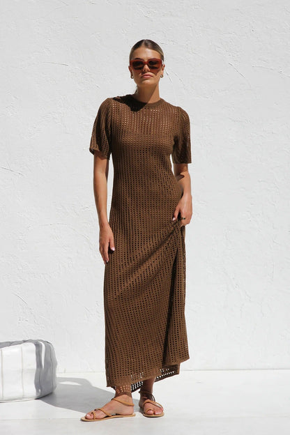 Airlie Crochet Maxi Dress - Natural 🖤
