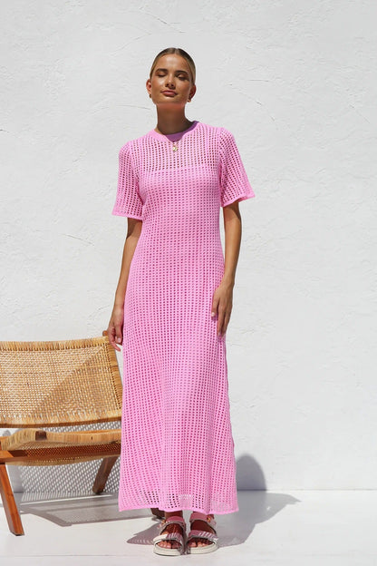Airlie Crochet Maxi Dress - Natural 🖤