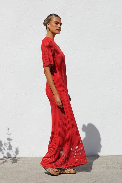 Airlie Crochet Maxi Dress - Natural 🖤