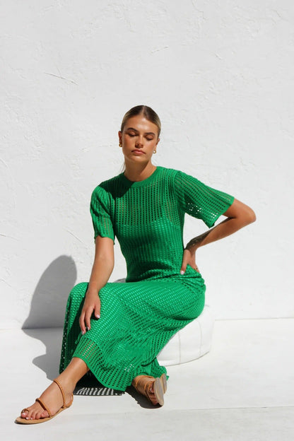 Airlie Crochet Maxi Dress - Natural 🖤