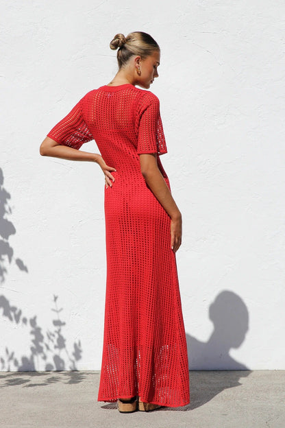Airlie Crochet Maxi Dress - Natural 🖤
