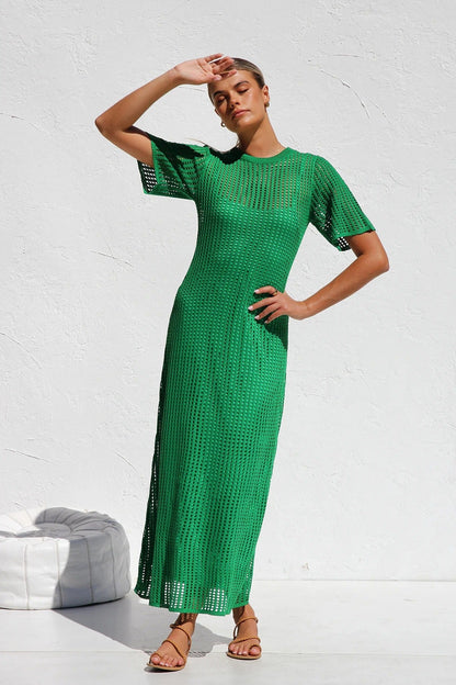 Airlie Crochet Maxi Dress - Natural 🖤