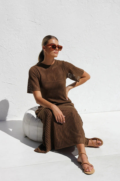 Airlie Crochet Maxi Dress - Natural 🖤