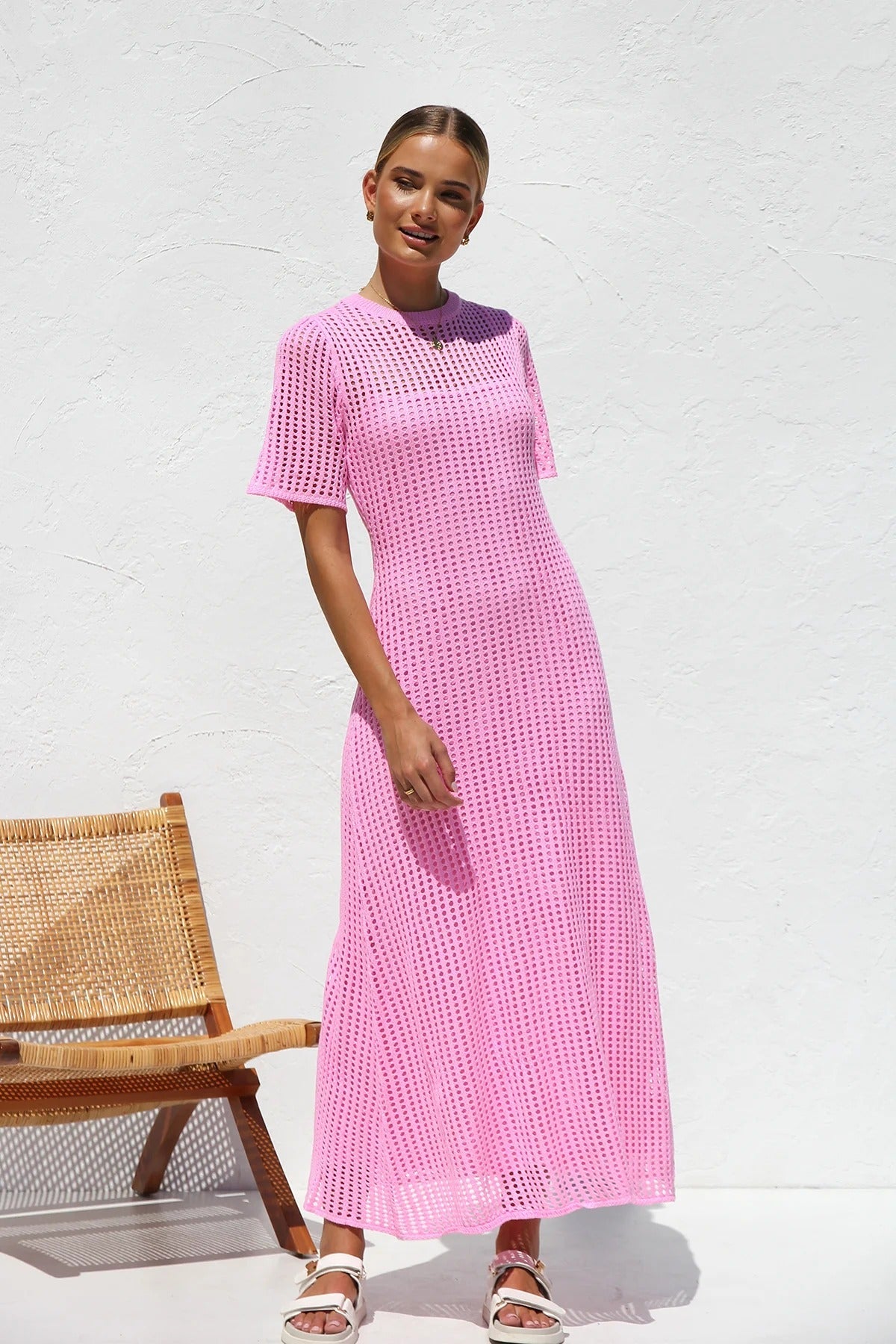 Airlie Crochet Maxi Dress - Natural 🖤