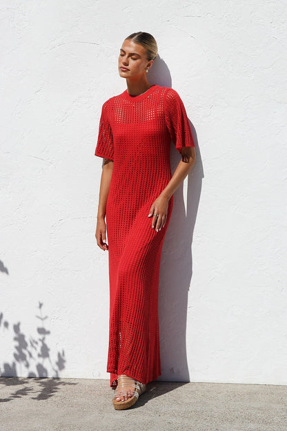 Airlie Crochet Maxi Dress - Natural 🖤