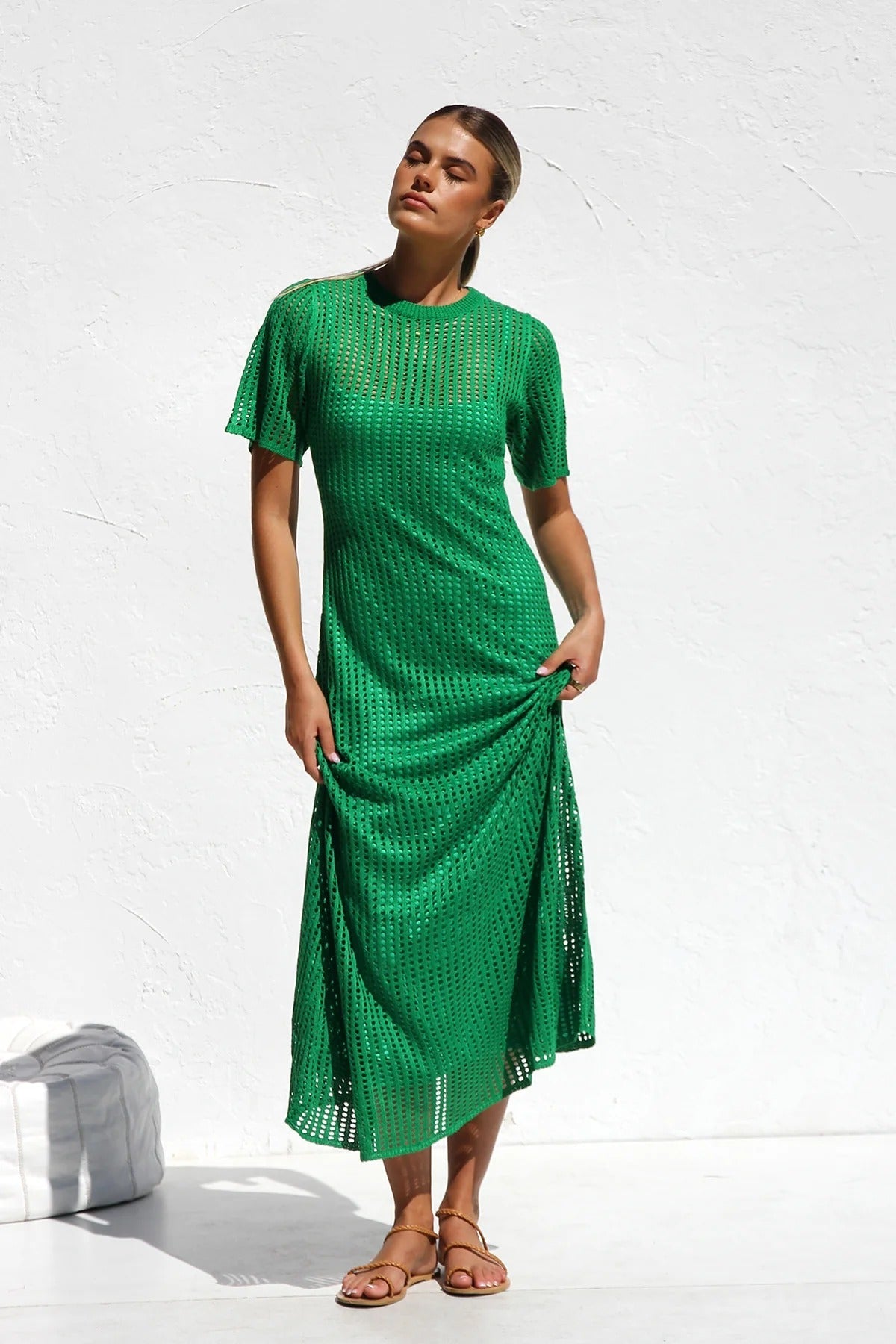 Airlie Crochet Maxi Dress - Natural 🖤