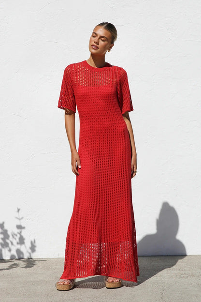 Airlie Crochet Maxi Dress - Natural 🖤