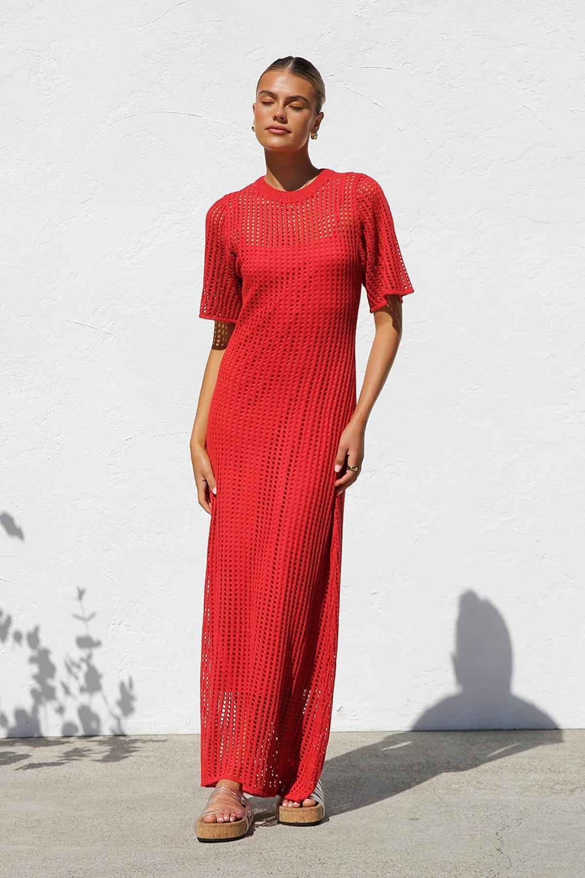 Airlie Crochet Maxi Dress - Natural 🖤