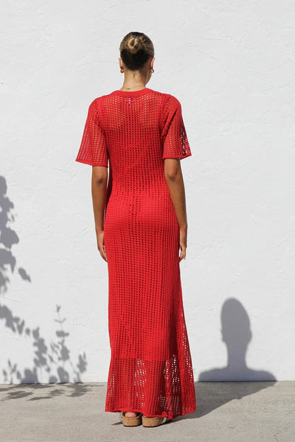 Airlie Crochet Maxi Dress - Natural 🖤