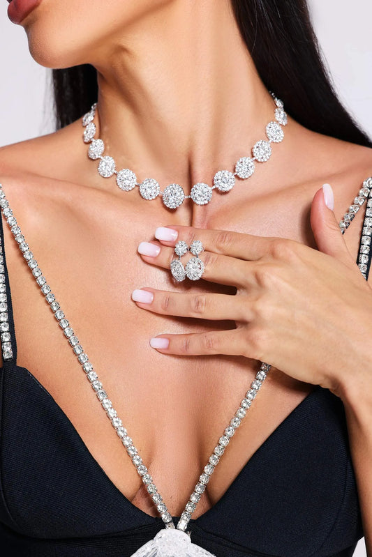 Liora Necklace &amp; Earrings – Silver