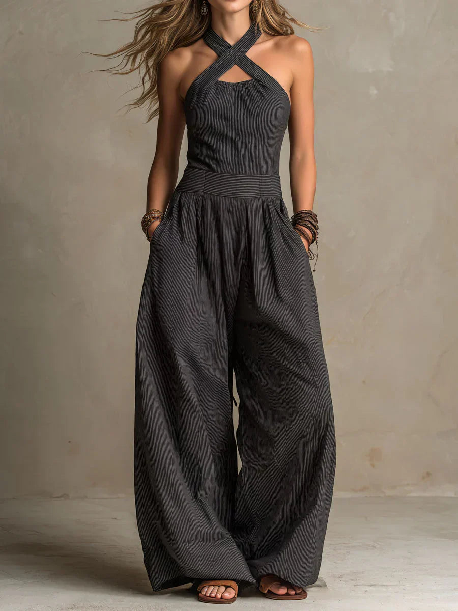 ARIADNA – Elegant Jumpsuit with Crossed Neckline