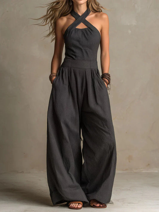 ARIADNA – Elegant Jumpsuit with Crossed Neckline