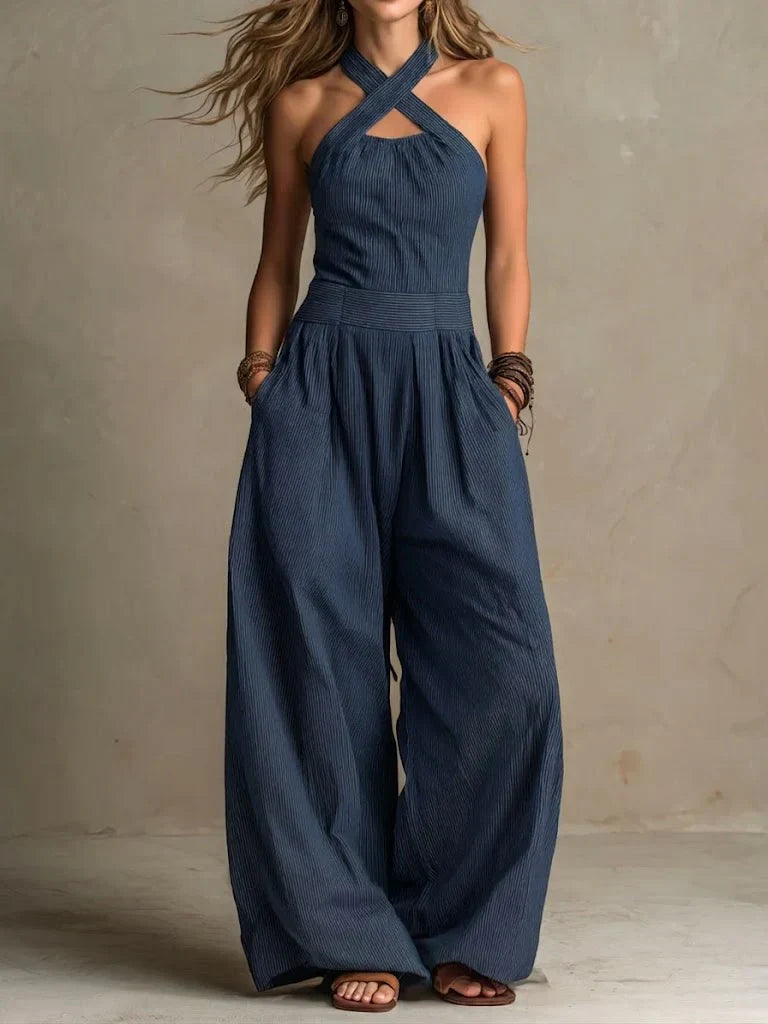 ARIADNA – Elegant Jumpsuit with Crossed Neckline