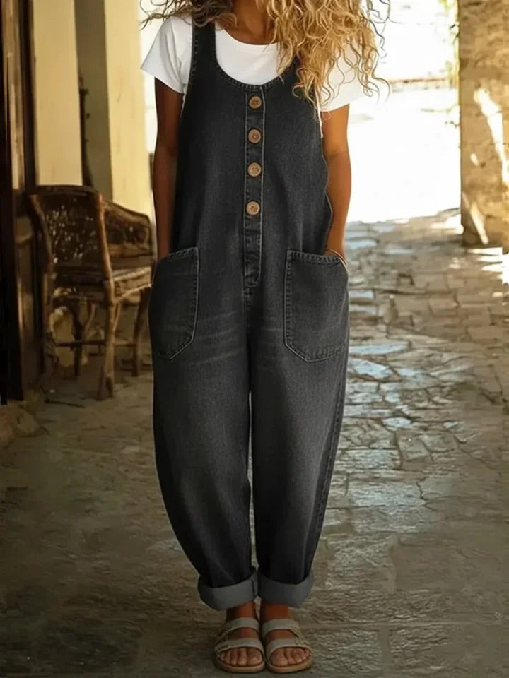 Renley London - Vintage Washed Cotton Denim Overalls