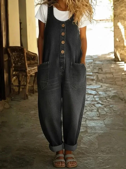 Renley London - Vintage Washed Cotton Denim Overalls